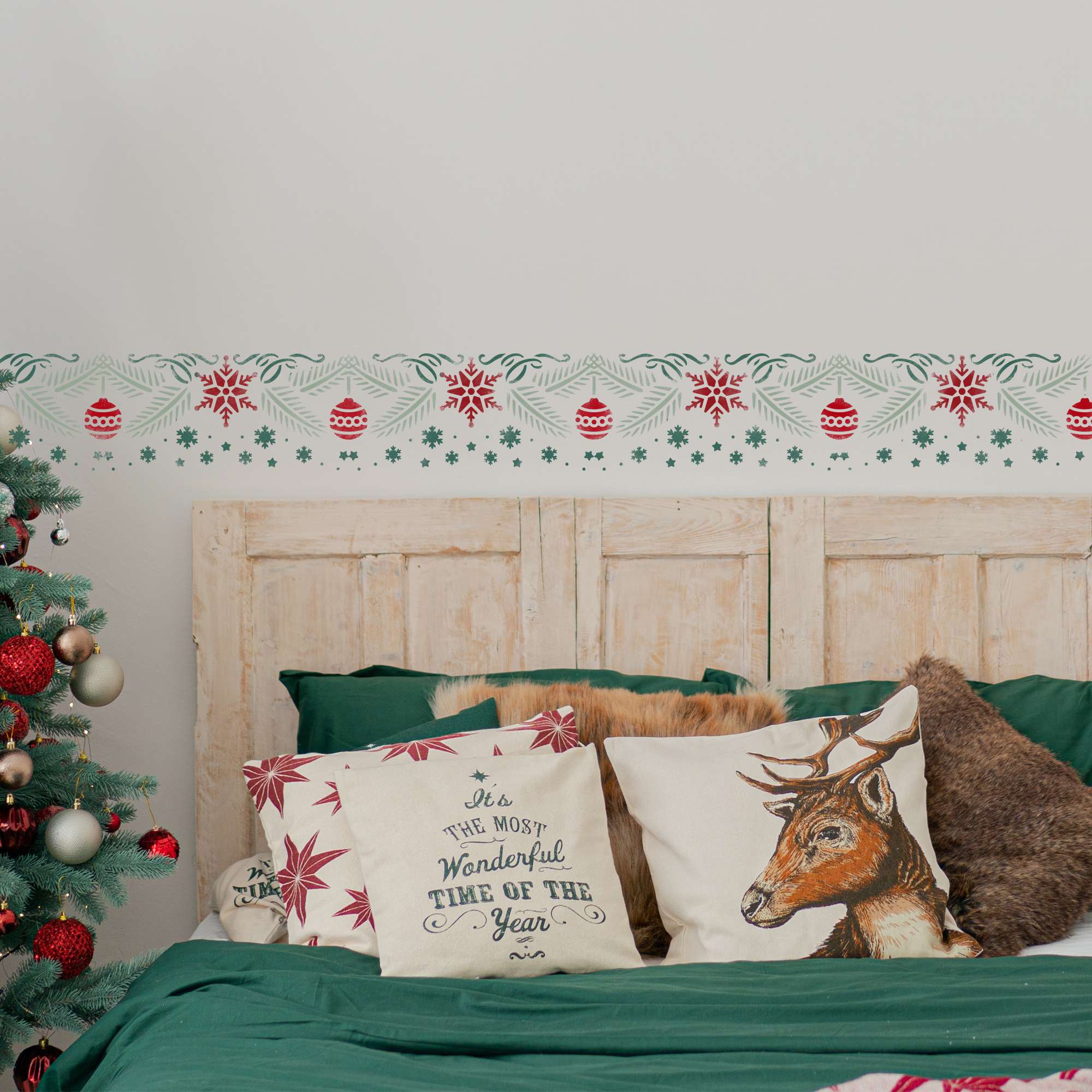 Painting Stencil for Artificial Snow Spray // CHRISTMAS BORDER Painting Stencil for Artificial Snow Spray // CHRISTMAS BORDER
