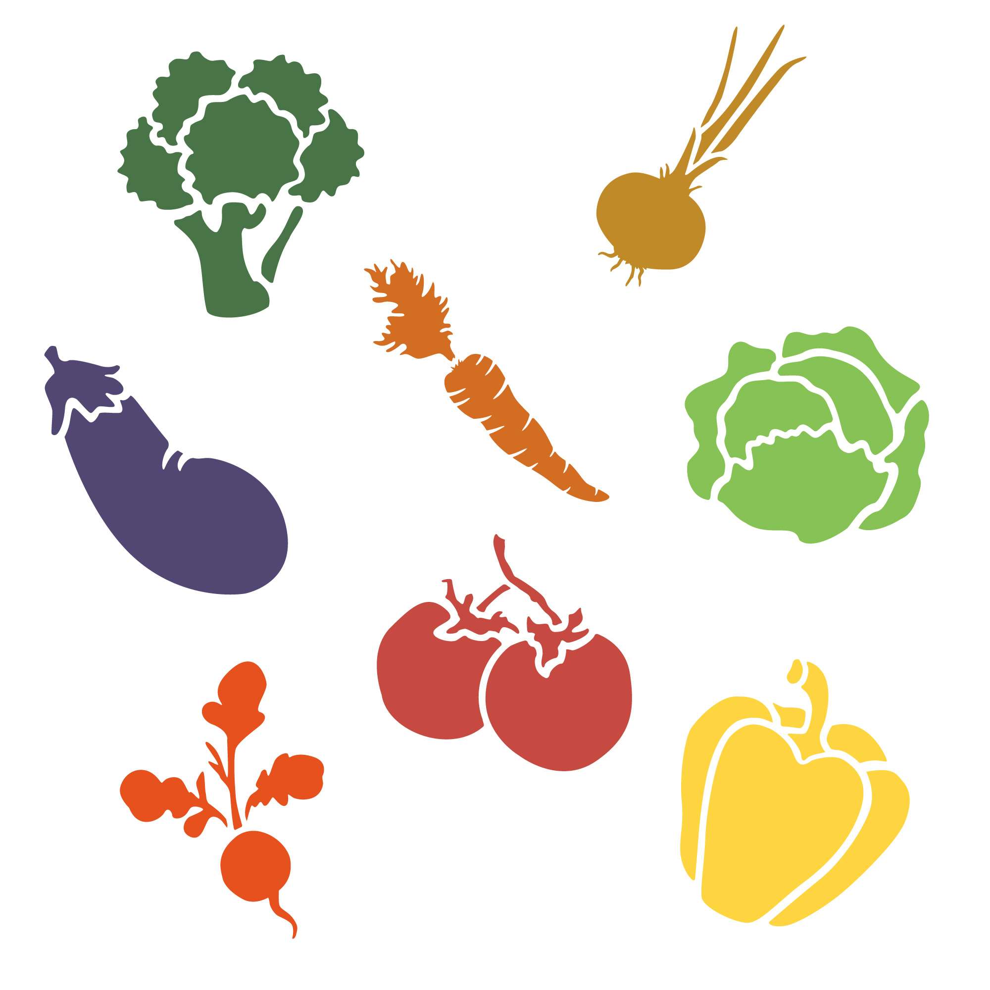 Drawing Stencils for Kids (8 pcs) // VEGETABLES Drawing Stencils for Kids (8 pcs) // VEGETABLES
