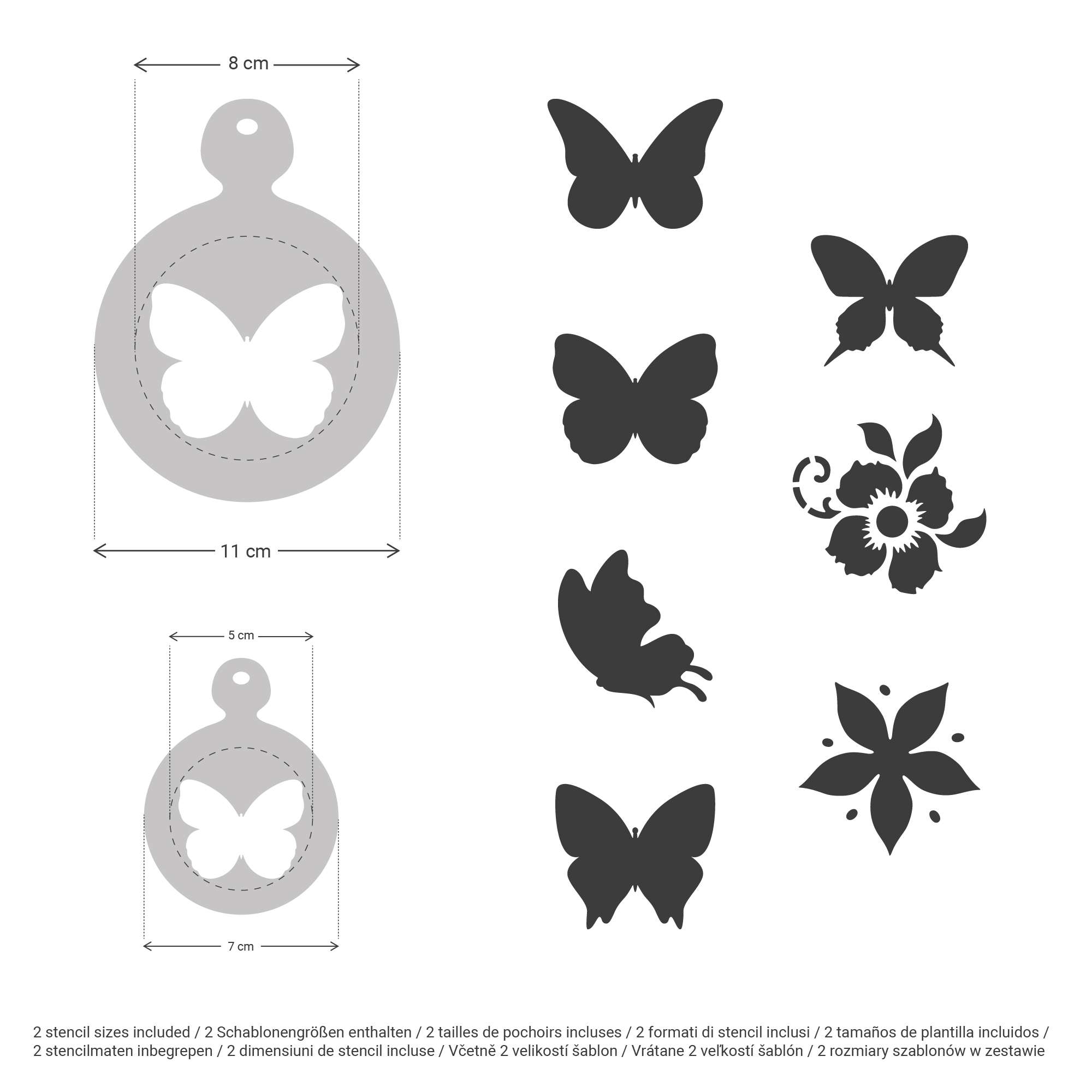 Coffee and Cake Decorating Stencils (14 pcs.) // BUTTERFLIES Coffee and Cake Decorating Stencils (14 pcs.) // BUTTERFLIES